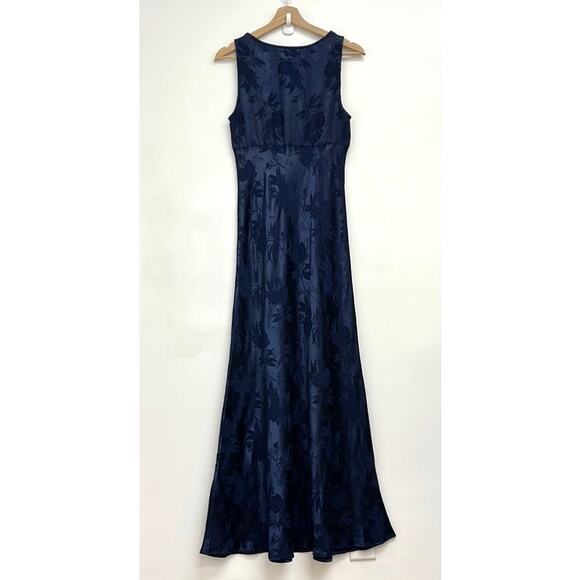 Vintage Y2K 90s Floral Romantic Empire Waist Sleeveless High Neck Maxi Dress - S - Picture 3 of 12